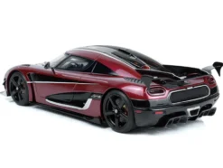 2017 Koenigsegg Agera RS Deep Red Metallic with Black Stripes 1/18 Model Car by GT Spirit