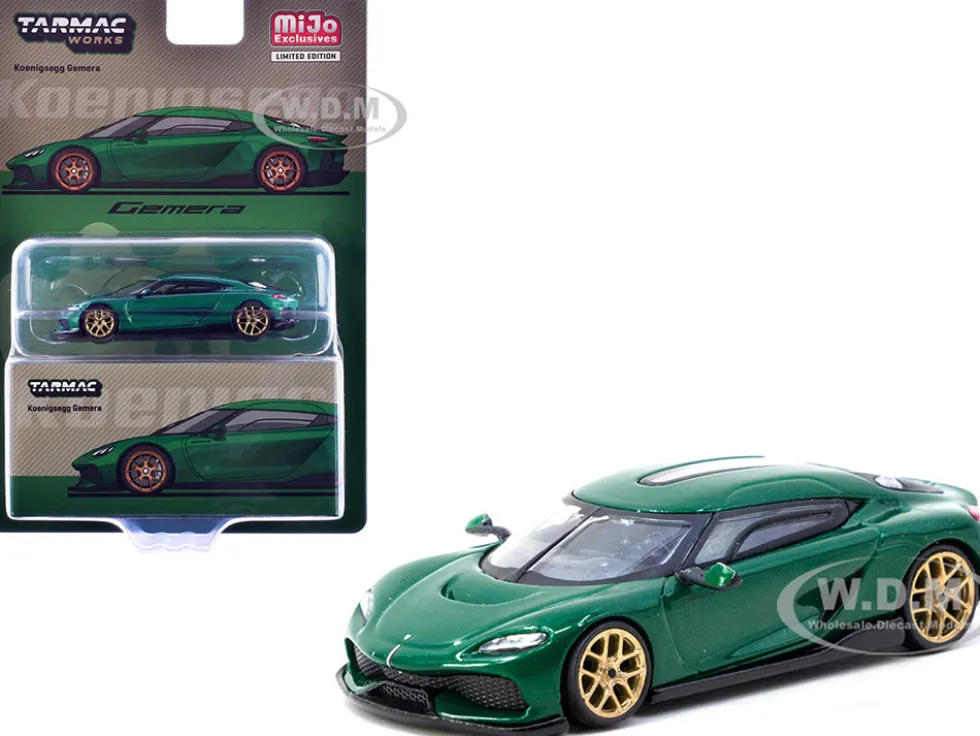 Koenigsegg Gemera Green Metallic "Global64" Series 1/64 Diecast Model by Tarmac Works
