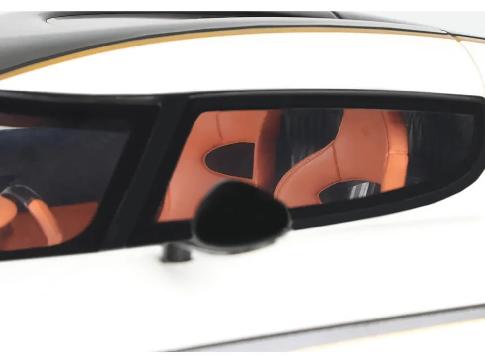 2023 Koenigsegg Regera White with Black Stripes 1/18 Model Car by GT Spirit