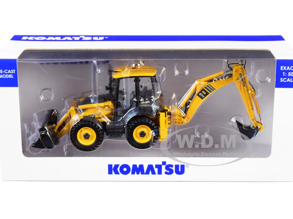Komatsu WB97S-8 Backhoe Loader Yellow 1/50 Diecast Model Universal Hobbies UH8139