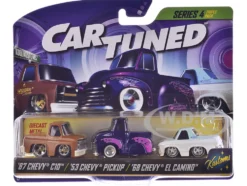 Kustoms Series 4 Chevrolet Triple Pack Set of 3 Cars Diecast Model Cars by CarTuned