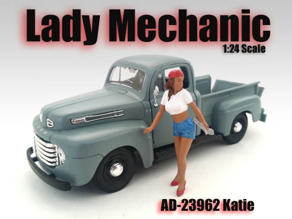 Lady Mechanic Katie Figure For 1:24 Scale Models American Diorama 23962