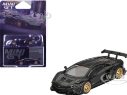 Lamborghini Aventador "LB-Works" Matt Black with Carbon Hood Limited Edition 1/64 Diecast Model Car by Mini GT