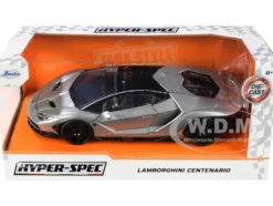 Lamborghini Centenario Gray Metallic Black Top Hyper-Spec Series 1/24 Diecast Model Car Jada 32277
