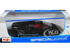 Lamborghini Countach LPI 800 4 Black with Red Interior Special Edition 1/18 Diecast Model Car Maisto 31459BK