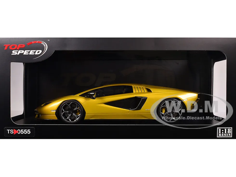 Lamborghini Countach LPI 800-4 New Giallo Orion Gold Metallic 1/18 Model Car by Top Speed