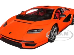Lamborghini Countach LPI 800 4 Orange with Red Interior Special Edition 1/18 Diecast Model Car Maisto 31459OR