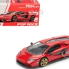 Lamborghini Countach LPI 800-4 Red with Carbon Accents 1/64 Diecast Model Car by Pop Race