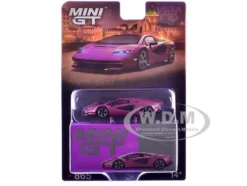 Lamborghini Countach LPI 800-4 Viola 30th Metallic Limited Edition 1/64 Diecast Model Car by Mini GT