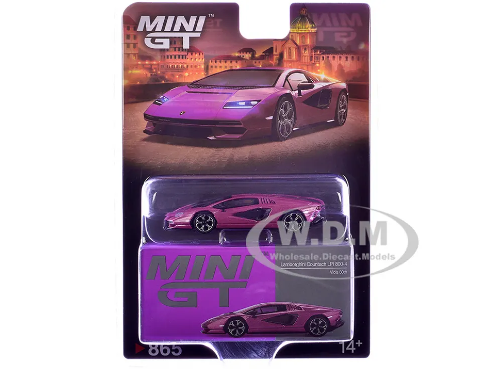 Lamborghini Countach LPI 800-4 Viola 30th Metallic Limited Edition 1/64 Diecast Model Car by Mini GT