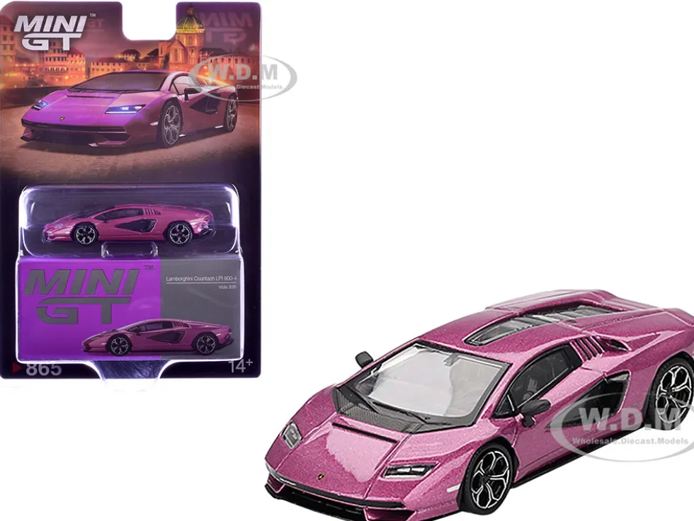 Lamborghini Countach LPI 800-4 Viola 30th Metallic Limited Edition 1/64 Diecast Model Car by Mini GT