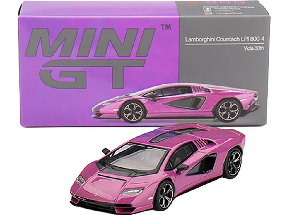 Lamborghini Countach LPI 800-4 Viola 30th Metallic Limited Edition 1/64 Diecast Model Car by Mini GT