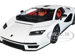 Lamborghini Countach LPI 800-4 White Black Accents Red Interior Special Edition 1/18 Diecast Model Car Maisto 31459