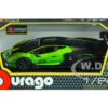 Lamborghini Essenza SCV12 #63 Green Metallic Black Squadra Corse Race Series 1/24 Diecast Model Car Bburago 28017
