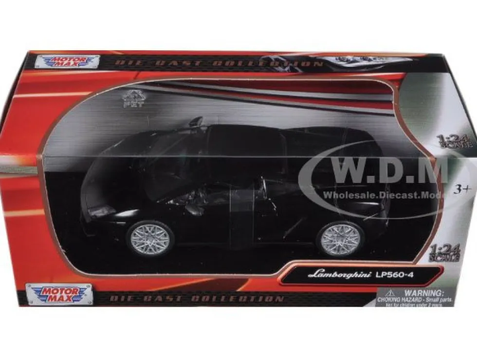 Lamborghini Gallardo LP-560-4 Matt Black 1/24 Diecast Car Model Motormax 73362