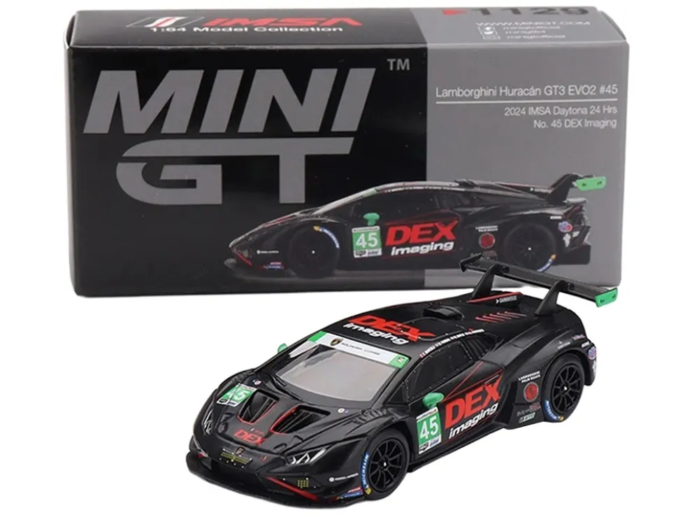 Lamborghini Huracan GT3 EVO2 #45 Graham Doyle - Danny Formal - Ashton Harrison - Kyle Marcelli "DEX Imaging" IMSA "24 Hours of Daytona" (2024) Limited Edition 1/64 Diecast Model Car by Mini GT