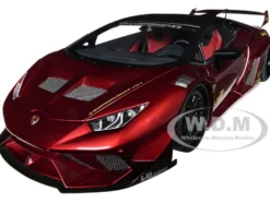 Lamborghini Huracan GT LB Silhouette Works Hyper Red Metallic with Black Top 1/18 Model Car Autoart 79126
