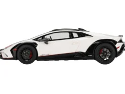 Lamborghini Huracan Sterrato Bianco Asopo White with Matt Black Top and Red Stripes 1/18 Model Car by Top Speed