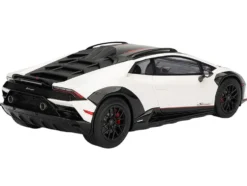 Lamborghini Huracan Sterrato Bianco Asopo White with Matt Black Top and Red Stripes 1/18 Model Car by Top Speed