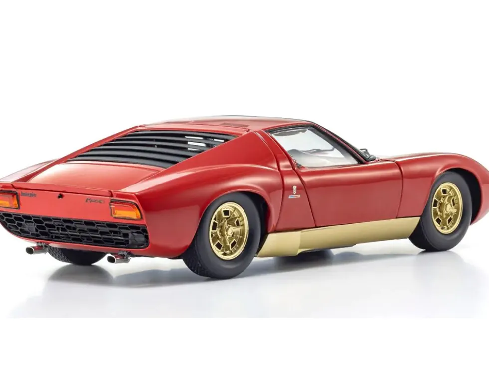 Lamborghini Miura P 400 Red with Gold Accents 1/18 Diecast Model Car by Kyosho