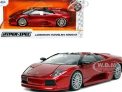Lamborghini Murcielago Roadster Red Metallic Hyper-Spec Series 1/24 Diecast Model Car Jada 34029
