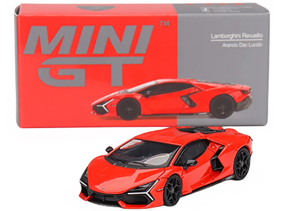 Lamborghini Revuelto Arancio Dac Lucido Orange Limited Edition to 7680 pieces Worldwide 1/64 Diecast Model Car by Mini GT