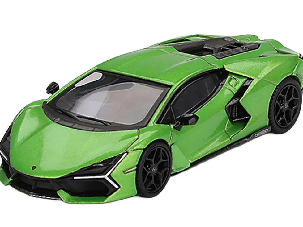 Lamborghini Revuelto Verde Selvans Green Metallic Limited Edition 1/64 Diecast Model Car by Mini GT
