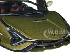 Lamborghini Sian FKP 37 Matt Green Metallic Copper Wheels 1/24 Diecast Model Car Bburago 21099