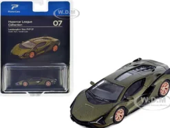 Lamborghini Sian FKP 37 Verde Gea Green Metallic Hypercar League Collection 1/64 Diecast Model Car PosterCars H07B