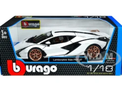 Lamborghini Sian FKP 37 White Copper Wheels 1/18 Diecast Model Car Bburago 11046