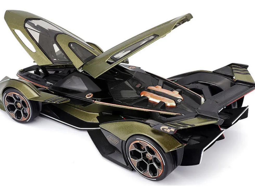 Lamborghini V12 Vision Gran Turismo Matt Green Metallic 1/18 Diecast Model Car Maisto 31454