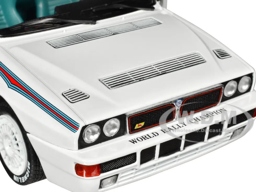 1992 Lancia Delta HF Integrale Evo 1 Martini 6 White with Blue and Red Stripes World Rally Champion Martini Racing 1/18 Diecast Model Car Solido S1807804