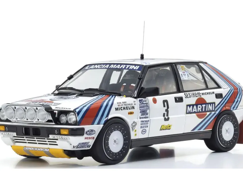 Lancia Delta HF 4WD #3 Bruno Saby - Jean-Francois Fauchille "Martini Racing" Winner "Rally Monte Carlo" (1988) 1/18 Diecast Model Car by Kyosho