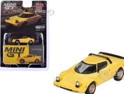 Lancia Stratos HF Stradale Giallo Fly Yellow Limited Edition to 1440 pieces Worldwide 1/64 Diecast Model Car by Mini GT