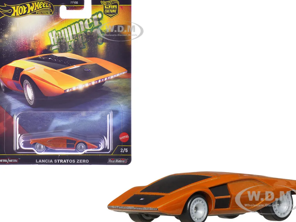 Lancia Stratos Zero Concept Car Orange Metallic "Hammer Drop" Series Diecast Model Car by Hot Wheels