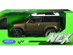 2020 Land Rover Defender Brown Metallic White Top NEX Models 1/26 Diecast Model Car Welly 24110W-BRN