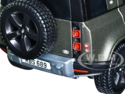 2022 Land Rover Defender 110 Green Metallic with Black Top and Sunroof 1/24 Diecast Model Car Bburago 21101grn
