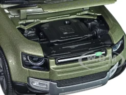 2020 Land Rover Defender Green Metallic White Top NEX Models 1/26 Diecast Model Car Welly 24110W-MGR