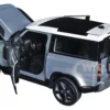2020 Land Rover Defender Silver Metallic White Top NEX Models 1/26 Diecast Model Car Welly 24110W-SIL