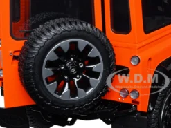 Land Rover Defender 90 Works V8 Bright Orange Gloss Black Top 70th Edition 1/18 Diecast Model Car LCD Models LCD18007
