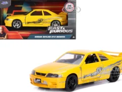 Leon's Nissan Skyline GT-R BCNR33 Yellow Metallic Graphics Fast & Furious Series 1/32 Diecast Model Car Jada 99515