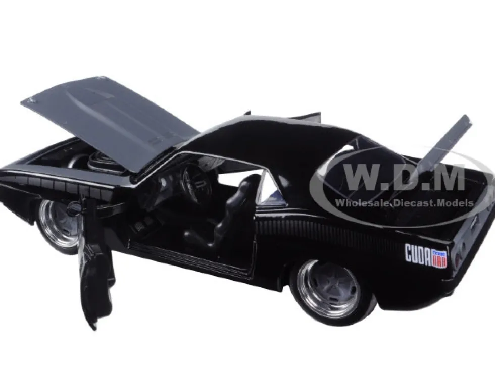 Letty's Plymouth Barracuda Matt Black "Fast & Furious 7" Movie 1/24 Diecast Model Car Jada 97195