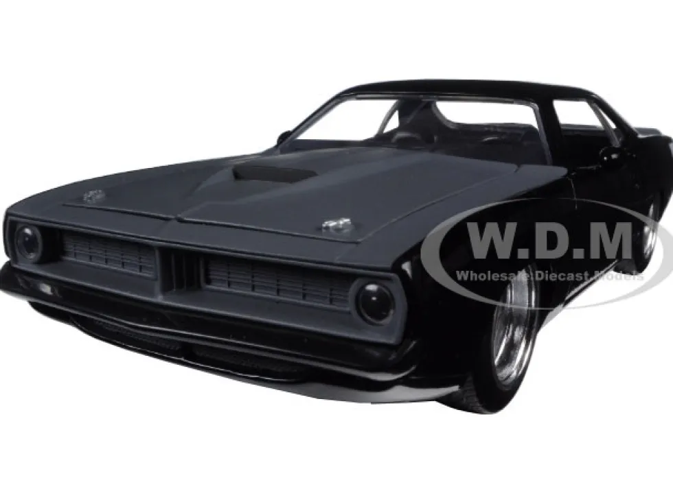 Letty's Plymouth Barracuda Matt Black "Fast & Furious 7" Movie 1/24 Diecast Model Car Jada 97195