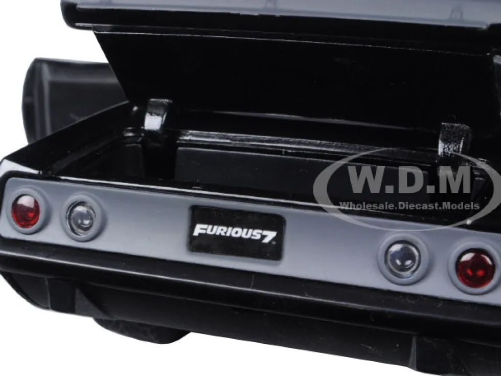 Letty's Plymouth Barracuda Matt Black "Fast & Furious 7" Movie 1/24 Diecast Model Car Jada 97195