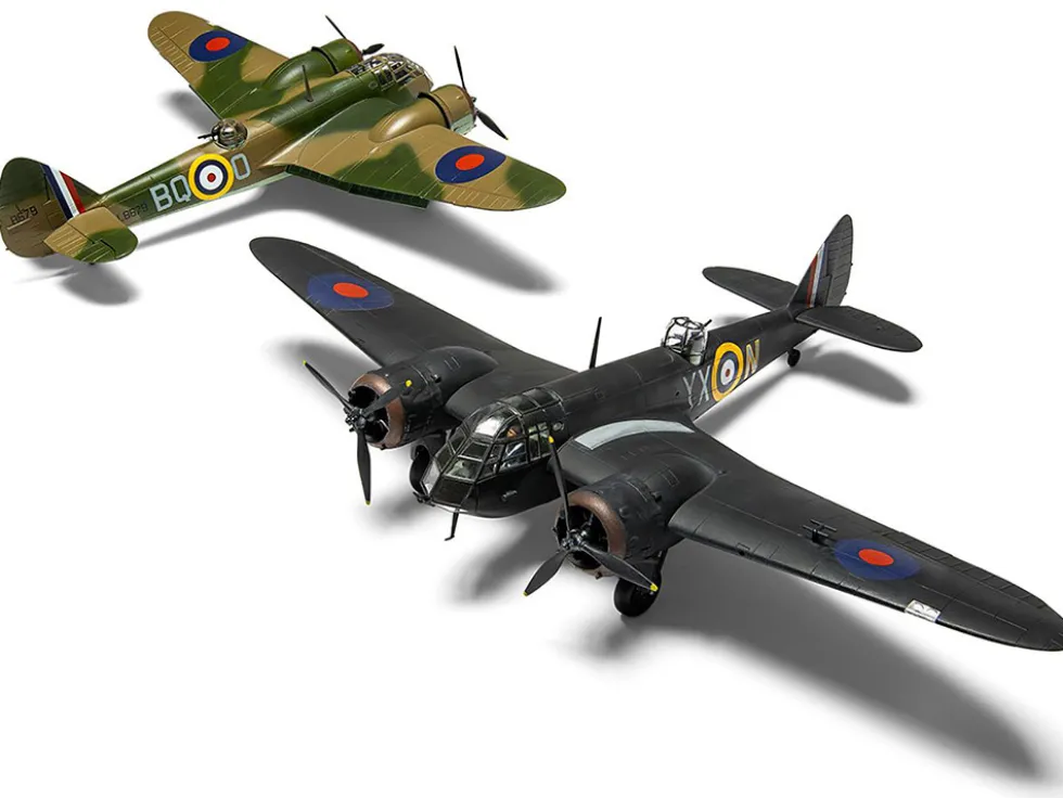 Level 2 Model Kit Bristol Blenheim Mk.IF Aircraft with 2 Scheme Options 1/72 Plastic Model Kit by Airfix