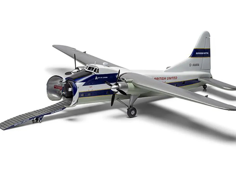 Level 2 Model Kit Bristol Superfreighter Freighter Aircraft "British United Air Ferries (BUAF)" 1/72 Plastic Model Kit by Airfix