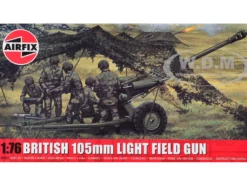 Level 1 Model Kit British 105mm Light Field Gun with 3 Scheme Options 1/76 Plastic Model Kit by Airfix