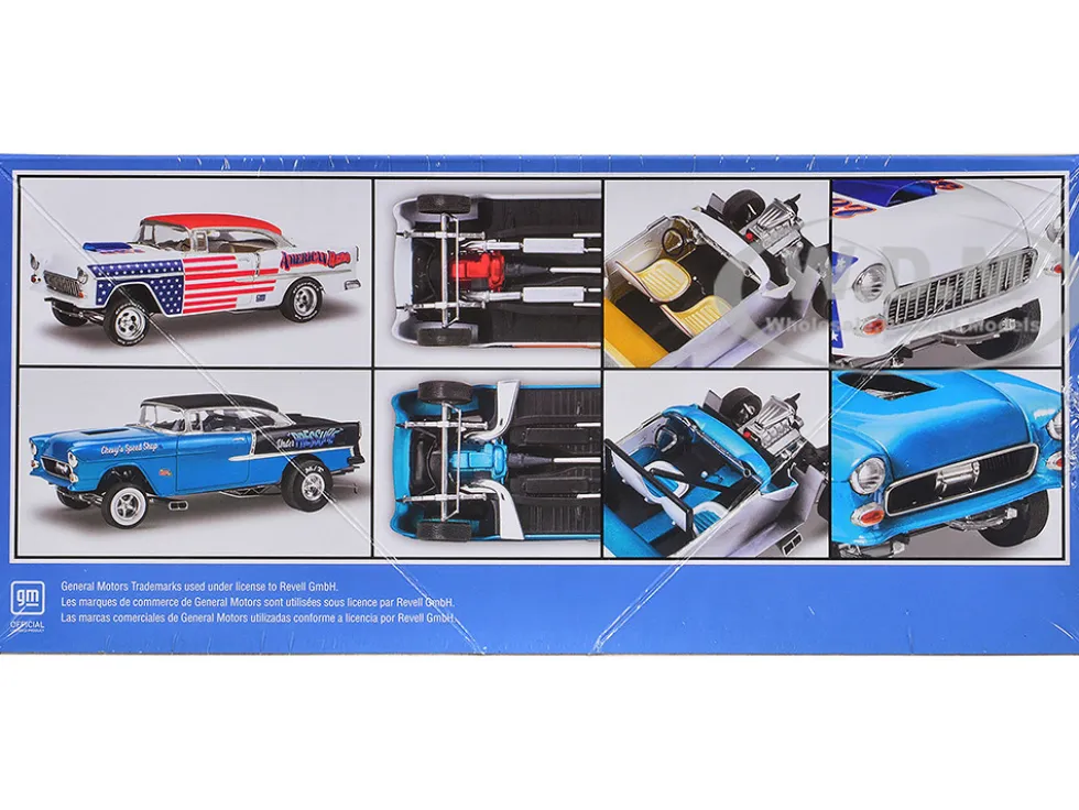 Level 4 Model Kit 1955 Chevrolet Bel Air Street Machine 2-in-1 Kit 1/24 Scale Model by Revell