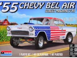 Level 4 Model Kit 1955 Chevrolet Bel Air Street Machine 2-in-1 Kit 1/24 Scale Model by Revell