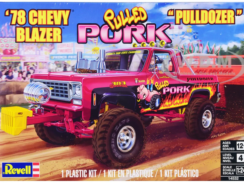 Level 4 Model Kit 1978 Chevrolet Blazer Pickup Truck Pulled Pork Pulldozer 1/24 Scale Model Revell 14532
